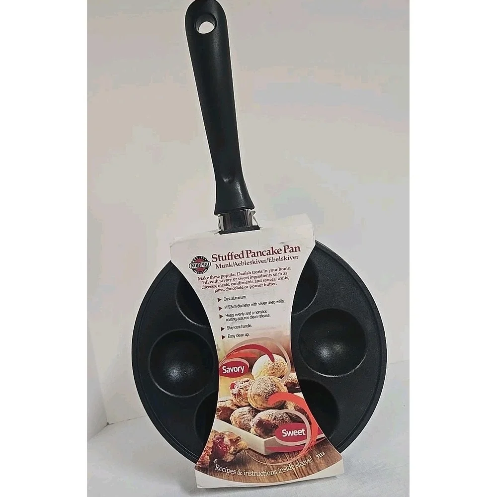 Nopro Filled Pancake/Danish Aebelskiver‎ Pan #3113 Nonstick/Cast Aluminum